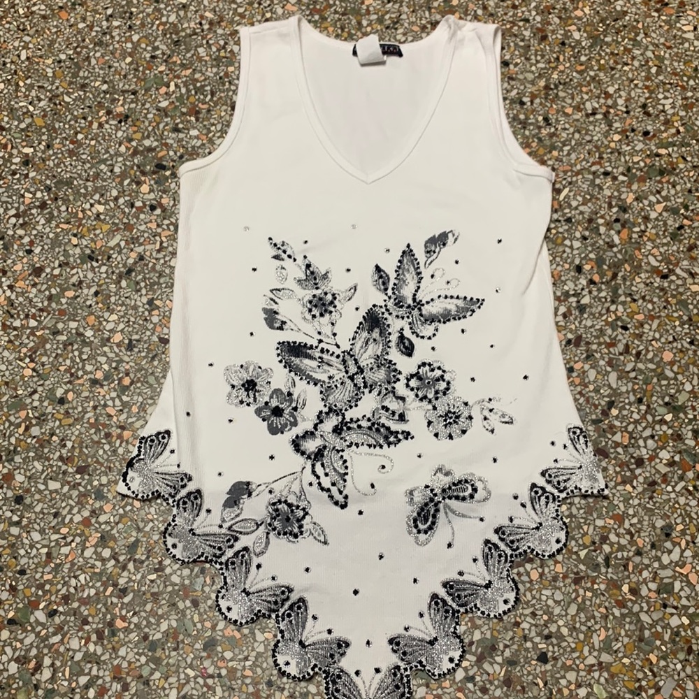 Cutegirl top vintage tank top butterfly print